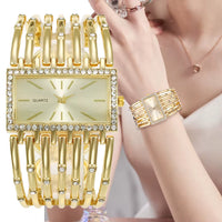 Reloj Rectangular Dorado - Vista principal